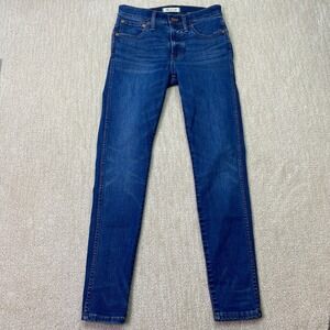 Madewell Jeans Womens 9" High Rise Skinny Dark Wash Blue Denim Size 27